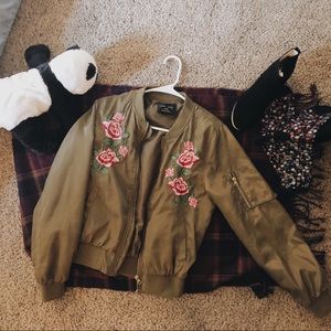 Embroidered bomber jacket
